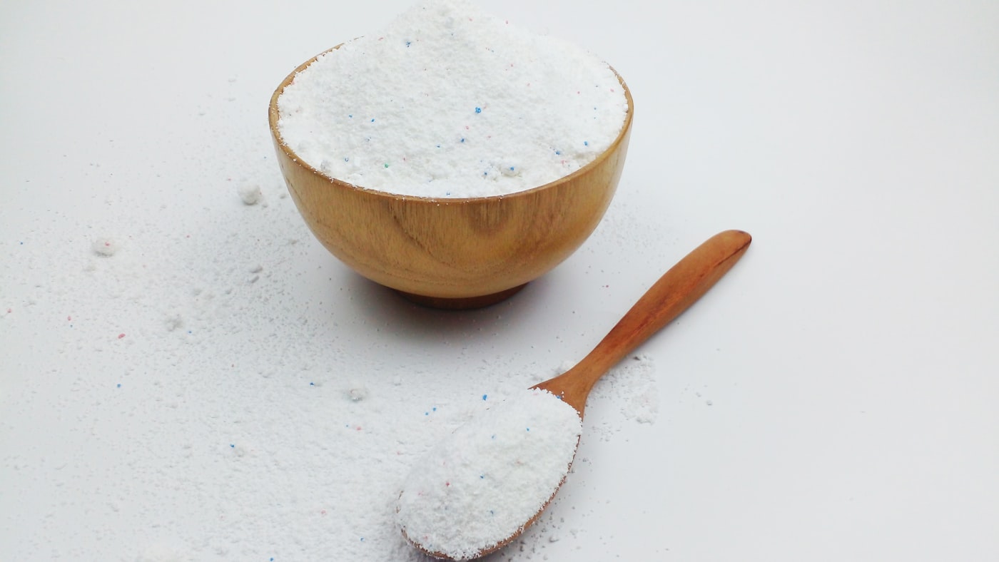 A bowl of baking soda — one of the two ingredients you'll need